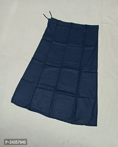 Reliable Navy Blue Cotton Solid Stitched Petticoats For Women