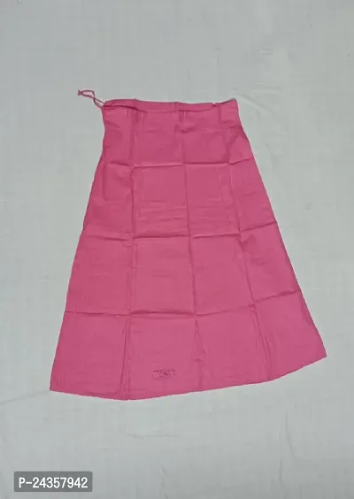 Reliable Pink Cotton Solid Stitched Petticoats For Women
