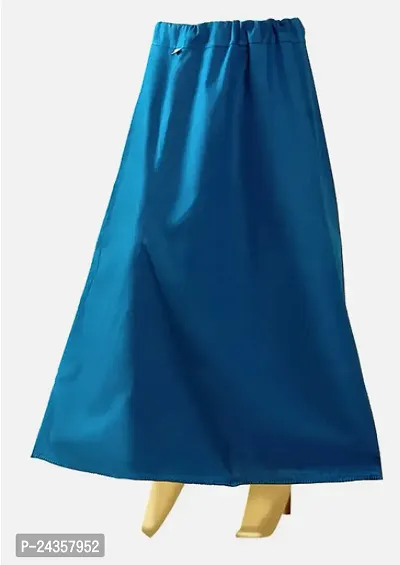Reliable Teal Cotton Solid Stitched Petticoats For Women