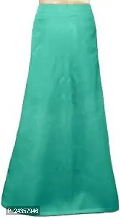 Reliable Turquoise Cotton Solid Stitched Petticoats For Women