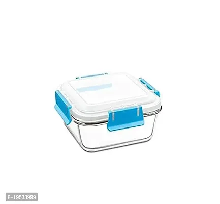 Square Bake And lock container 340 ml- Blue-thumb0