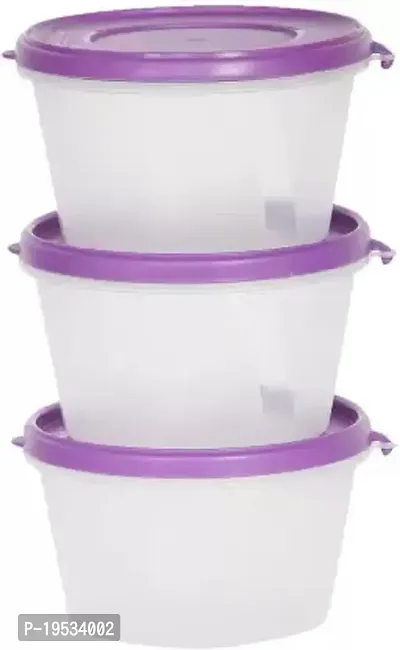 Plastic Grocery Container - 730 ml (Pack of 3 Purple)