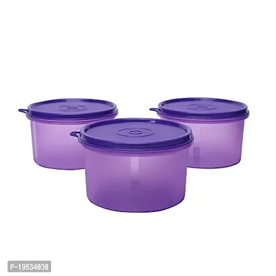 Eco-Plastic Leakproof Multi Purpose Airtight Food Saver Container Combo for Fridge or Vegetable Storage (535ml Violet 3)-thumb0