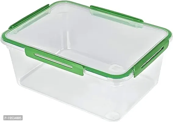 Large Food Storage Container with Lid Plastic BPA-Free Transparent/Green-thumb0