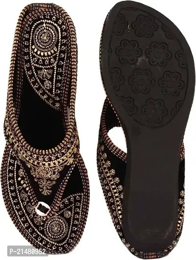 Stylish Black Flats Sandal For Women-thumb4