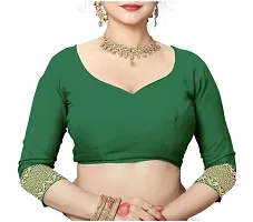 Mahakay Women's Banarasi Synthetic Art Silk Saree with Unstitched Blouse Piece - Zari Woven Work Sarees for Wedding Wear, Party Wear (Green)-thumb4