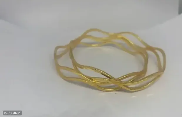 Elegant Golden Brass Bangles For Women Pack of 2