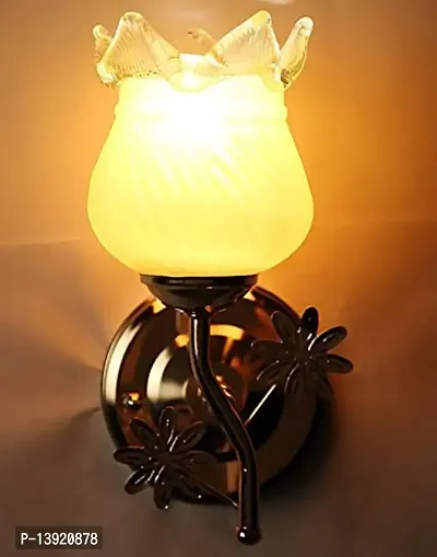 40Watts Royal Glass Round Fancy Light Wall lamp with Metal Fitting and All Fixture, Yellow.(Electric)