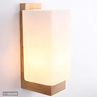 Kreston Hand Loom Fabric Wooden Wall Mount Wall Lamp Wall Sconce Decorative Night Wall Light (Gold).