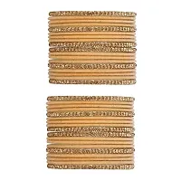 DONERIA Metal with Zircon Gemstone Or Velvet worked Bangle Set For Women and Girls, (Peach_2.8 Inches), Pack Of 36 Bangle Set-thumb1