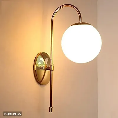 ZOZAIN J Shape Modern Design 4 Watts E27 Base Wall Light Lamp, Golden, Round ( Bulb Not Included)(Ac)