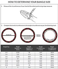 DONERIA Metal with Zircon Gemstone Or Velvet worked Bangle Set For Women and Girls, (Grey_2.4 Inches), Pack Of 36 Bangle Set-thumb3