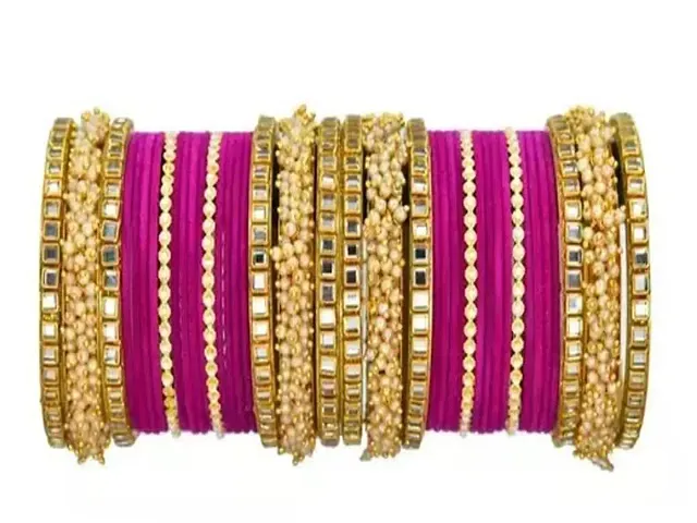 Elegant Metal Bangles for Women, Pack of 40pcs