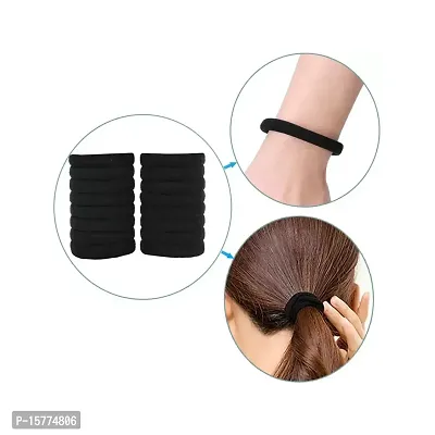 Daily use Ponytailers Hair Ties Elastic Rubberband Thick Black for Women/Girls (Pack of 30)-thumb2