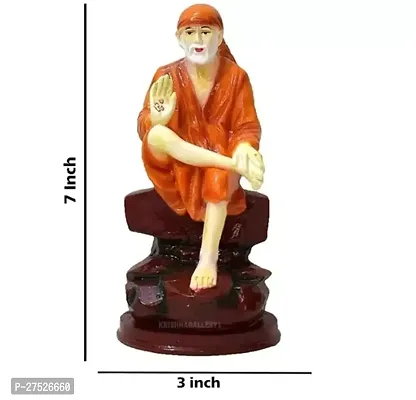 olyresin Antique Sai Baba Statue for Pooja Room Home Temple Gift