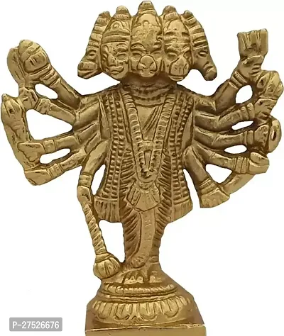 Brass Murti LoHanuman Hindu God Panchmukhi Idol Five Face Statue Home Decor Pooja Mandir Gift-thumb0