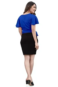 Nippun Skirt  Half Sleeve Top Set for Womens (Large, Royal Blue)-thumb4