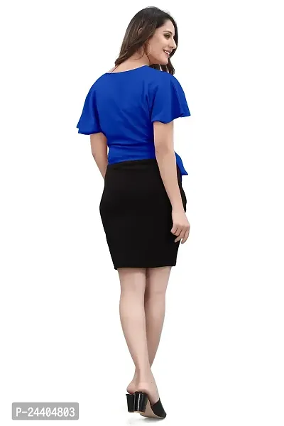 Nippun Skirt  Half Sleeve Top Set for Womens (Large, Royal Blue)-thumb5