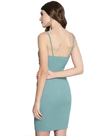 Nippun Western Trendy Sleeveless V-Neck Bodycon Dress (Small, Sea Green)-thumb2