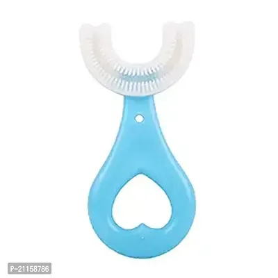 U Shaped Toothbrush for Kids Manual Whitening Toothbrush Silicone Brush Head for Kids Children Infant Toothbrush For 2-6 Years Mouth-Cleaning (Multicolor)-thumb0