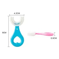 U Shaped Toothbrush for Kids Manual Whitening Toothbrush Silicone Brush Head for Kids Children Infant Toothbrush For 2-6 Years Mouth-Cleaning (Multicolor)-thumb3