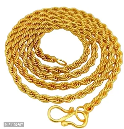 Rope Chain for Men and Women Rassa Chain Very Heavy Broad Gold Plated Chain for Boys and Girls-thumb0