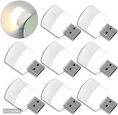 Mini USB Bulb Plug in LED Night Light Flexible Portable car Bulb, Indoor, Outdoor, Reading, Sleep (Pack of 8 Pcs)-thumb0