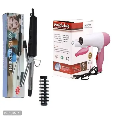 Nova NHC-471B Roller Hair Curling Iron  Nova 1000w Hair Dryer Combo Pack