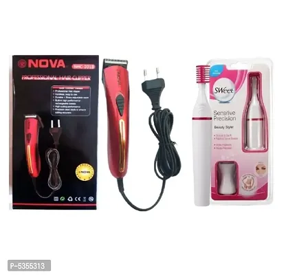 Nova NHC-201B Runtime: 45 Trimmer for Men  Women and Sensitive Precision Sweet Style Bikini Eye Brow Hair Remover Trimmer Pack of 2 Combo-thumb0