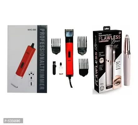 Nova NHC-580 Runtime: 0 min Trimmer for Men  Women and Flowless Eyebrow Hair Remover Pack of 2 Combo