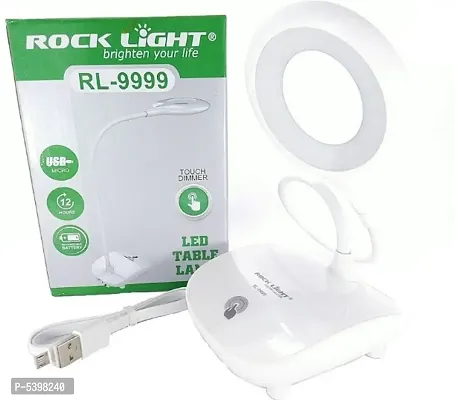 Rock Light RL - 9999 Rechargeable Touch Dimmer with 16 SMD Study Led Table Lamp (White)-thumb0