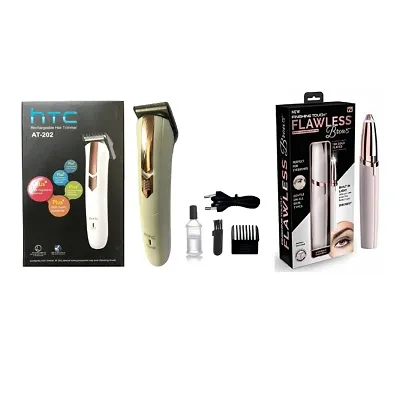 Rechargeable Trimmer and Flowless Eyebrow Hair Remover Combo