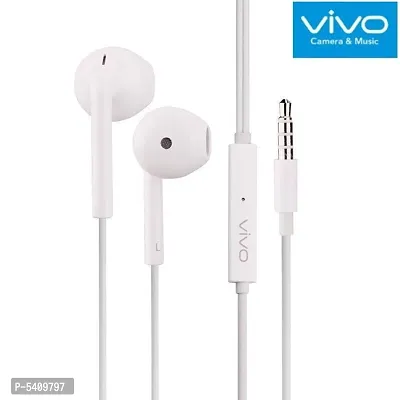 Vivo Wired 3.5 mm Jack Stereo Bass Hands-Free in-Ear Headphones with Mic (White)