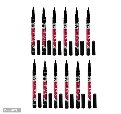 36 Hour Waterproof Eyeliner Pencil Pack of 12 Pcs (Black)-thumb0