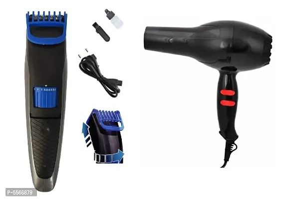 Nova  NS-2019 Runtime: 45 min Trimmer for Men  and NOVA NV-6130 1800w Professional Hair Dryer Pack of 2 Combo