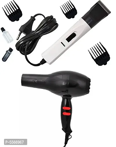 NHC-580 Electric Corded Professional Trimmer For Men and NOVA NV-6130 1800w Professional Hair Dryer Pack of 2 Combo