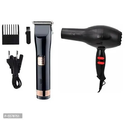 Super JY-8805 Runtime: 60 min Rechargeable Trimmer for Men and NOVA NV-6130 1800w Professional Hair Dryer Pack of 2 Combo-thumb0
