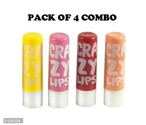 Crazy Lips Lip Balm (Multicolour) - Pack of 4