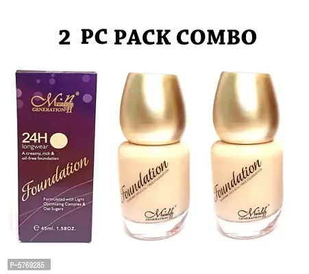MN 24H Longwear Foundation Creamy Beigh, 45 ml Pack of 2 Combo-thumb0