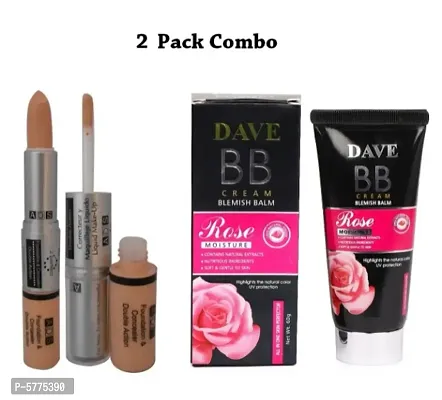 ADS Foundation Concealer Double Action Foundation Natural 9ml and Dave BB Blemish Balm Cream 60g Foundation Pack of 2 Combo
