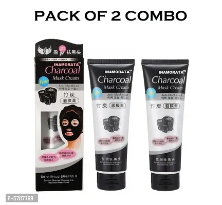 Charcoal Face Mask Cream Black Heads Removal Pack of 2 Combo