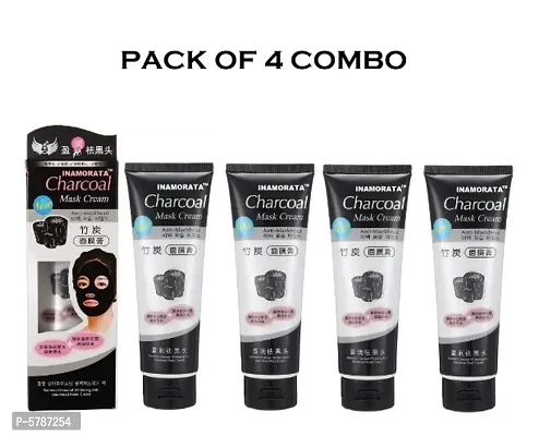 Charcoal Face Mask Cream Black Heads Removal Pack of 4 Combo