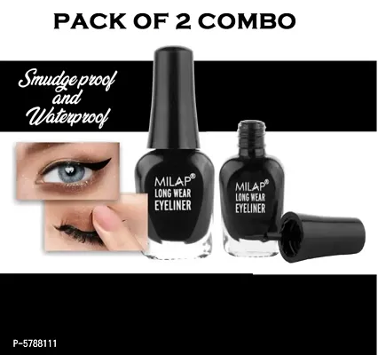 Milap Long Wear Eyeliner 7ml (Black) Pack of 2 Combo