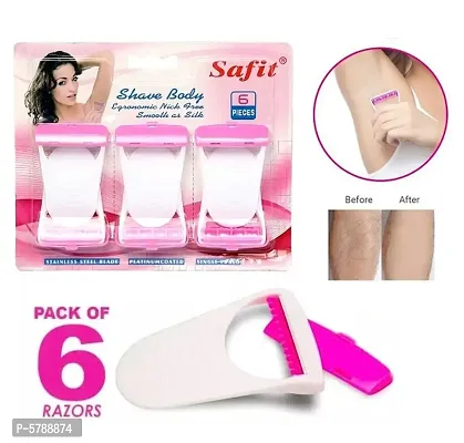 Safit Woman Shave Body Stainless Steel Disposable Razor  (Pack of 6)-thumb0