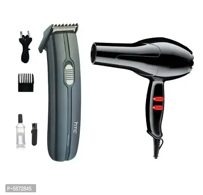 HTC AT-515 Rechargeable Cordless Trimmer and 1800W  Professional Hair Dryer Pack of 2 Combo-thumb0