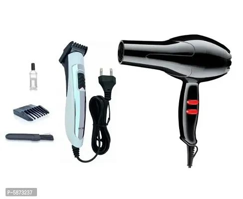 Nova NHC-3662 Corded Electric Hair Trimmer and 1800W  Professional Hair Dryer Pack of 2 Combo-thumb0