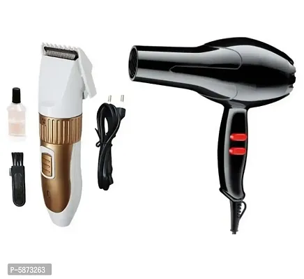 Nova NHC-7882 Professional Cordless Runtime: 45 min Trimmer and 1800W  Professional Hair Dryer Pack of 2 Combo-thumb0