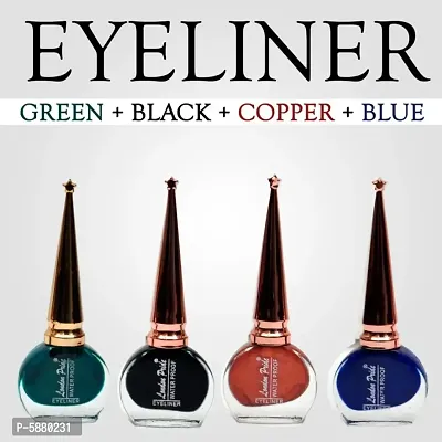 London Pride Waterproof Eyeliner - Pack of 4  (Green, Black, Copper, Blue)