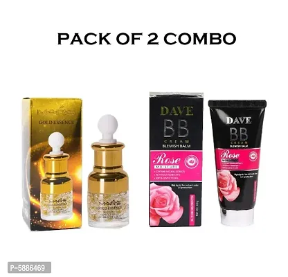Gold Essence Primer Transparent 30ml and Dave BB Blemish Balm Cream 60g Foundation Pack of 2 Combo