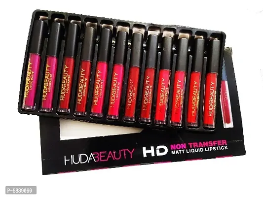 Hudabeauty HD Matte Liquid Lipstick Set of 12 (Multicolor)-thumb0